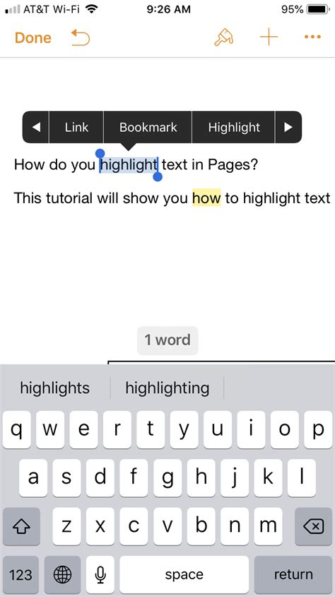 Highlight text in Pages on iPhone – Apple Support (UK)