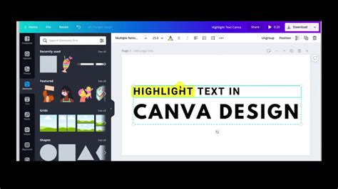 Highlighting Canva Text YouTube