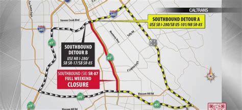 Highway 87 in San Jose closes for the weekend