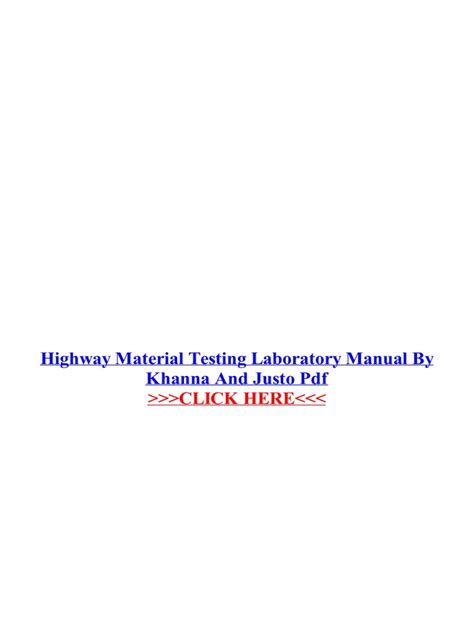 Highway material testing laboratory manual by khanna and justo pdf …