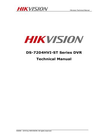 Download Hikvision Ds 74hvi St Manual Fuser Installation Free