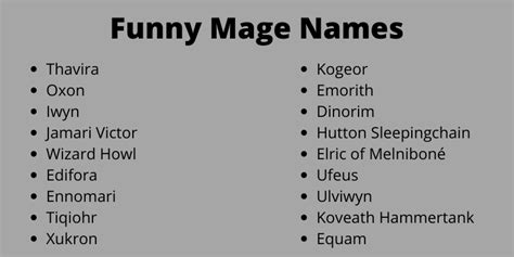Punny/Clever Character Names, list em' here. I had a few come to mind, wanted to think of a few more. Wizard = Alec Azzam. Fighter = Warren Peace. Archived post. New comments cannot be posted and votes cannot be cast. Okay, I promise these will be the last ones:. 