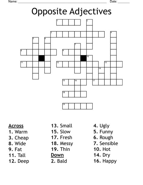 word's opposite Crossword Clue. The Crossword Solver