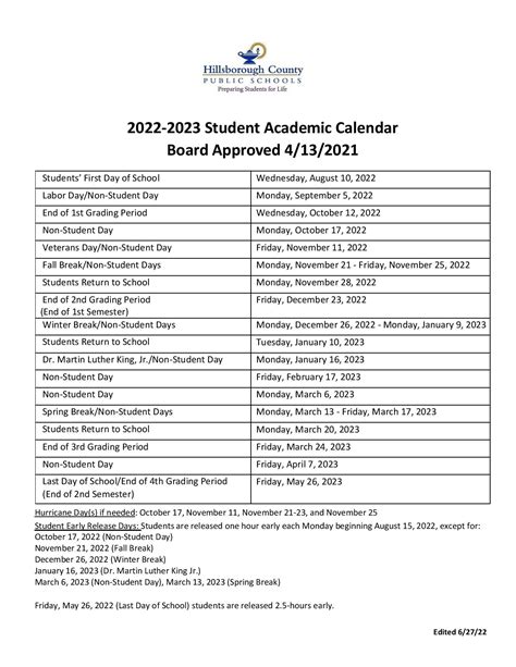 Hillsborough County Academic Calendar 2022 2023 December 2022 Calendar
