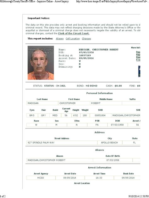 Income and Education Info. Falkenburg Jail Inmate Sear