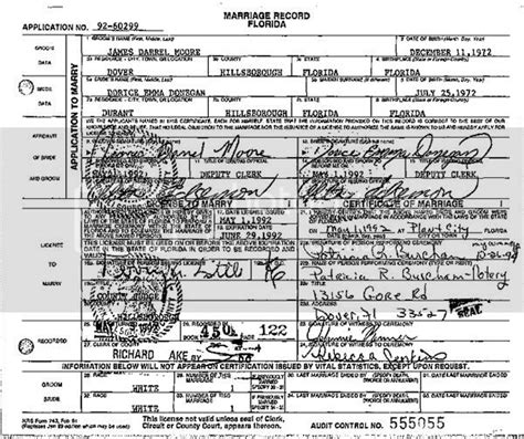 Hillsborough county marriage records. The Register of Deeds office is the official grantor of marriage licenses for Orange County. Marriage Licenses are valid for 60 days from the date of issuance and are only valid for use in the state of North Carolina. ... Vital Records Section 919-245-2700 or 919-245-2701) for requirements. Marriage Certificates can be obtained in person at the ... 