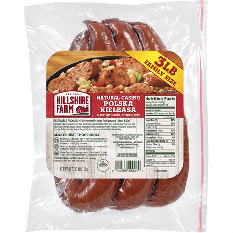 Hillshire Farm Polska Kielbasa Nutrition Facts - GroceryNutrition.org