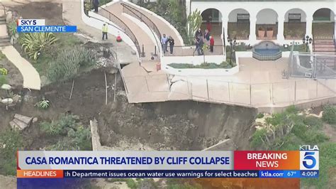 Hillside collapses under historic building in San Clemente