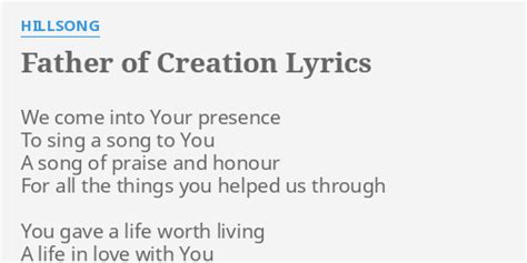 Hillsong Worship – Father of Creation Lyrics Genius Lyrics