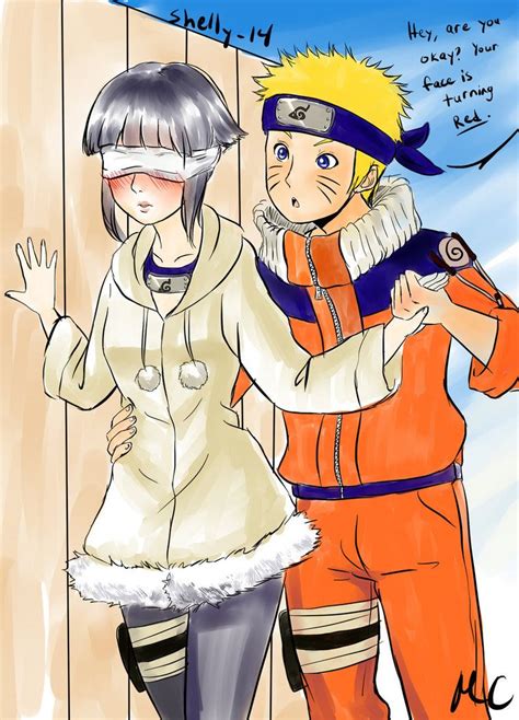 Hinata managed to stutter out before burying her face in Naruto's chest in an effort to hide her blush. Placing his hands on her shoulders, Naruto gently pushed Hinata back so that he could see her face. Once the shy girl gathered the nerve to look at his face, Naruto gave her a soft smile.. 