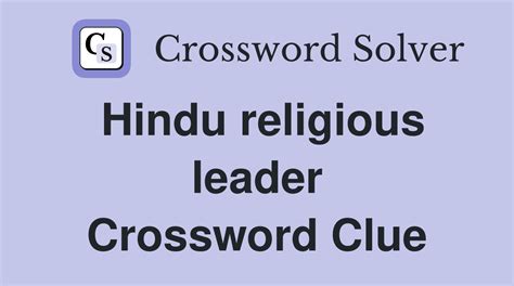 Hindu Leader Crossword Clue