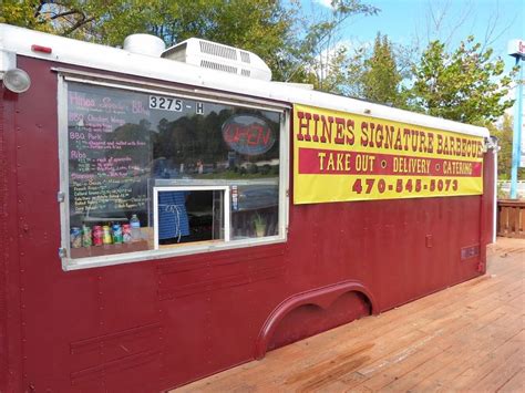 Hines barbeque. About Hinie's. Welcome to Hinie Train!!! We are a family owned and operated BBQ food trailer. Hinie's began in the owners father's kitchen many years ago. Mr. Hinie concocted his own secret Hinie Liquor Sauce and shared it with his son when he was old enough to reach the grill. The sauce is the inspiration and the key to our whole operation. 