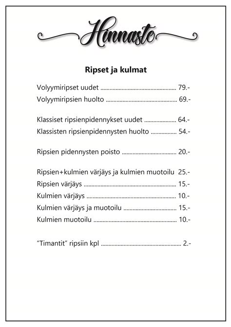 Hinnasto & ajanvaraus Helmikuvaajat - Helmi Valokuvaus