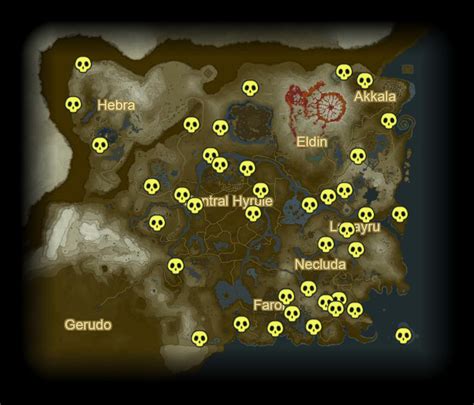 Hinox map totk. May 14, 2023 · Hinox location in The Legend of Zelda: Breath of the Wild. There is a handful of Hinox scattered throughout Hyrule, but the easiest one that I've found is on Carok Bridge, west of Lookout Landing. To find it, head to map coordinates -1067, 0452, and 0035, where you'll find it asleep on the bridge. 