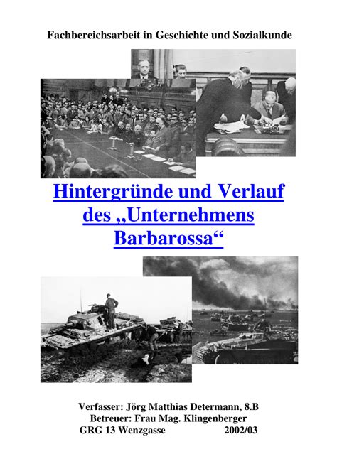 Hintergründe und Verlauf des „Unternehmens Barbarossa“