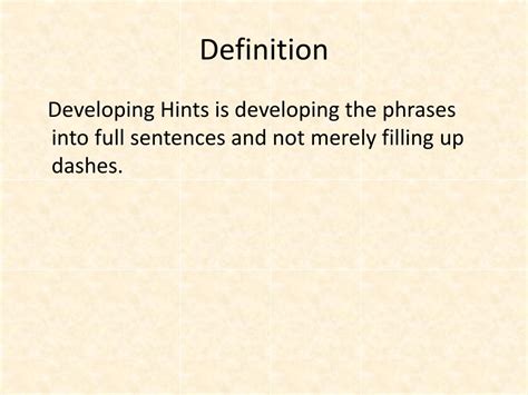 Hints - definition of hints by The Free Dictionary