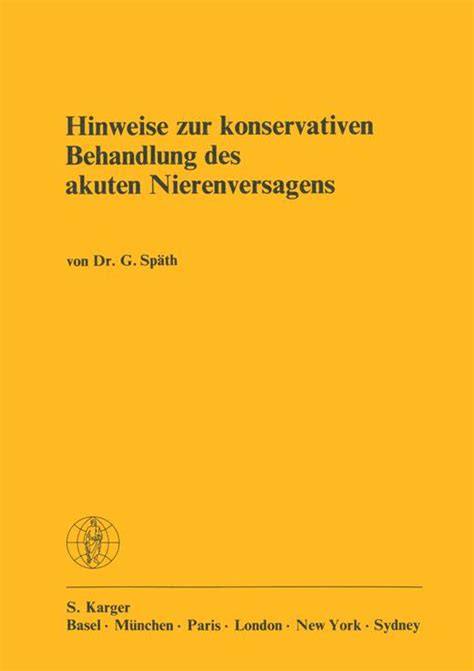 Hinweise zur konservativen behandlung des akuten nierenversagens. - Textbook of logan basic methods from the original manuscript of.mobi.