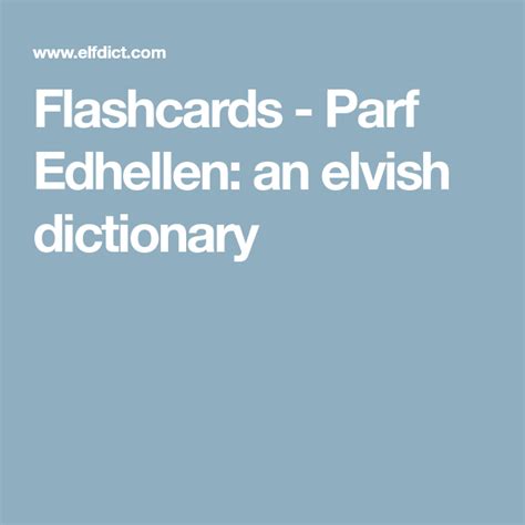 Hinye - Parf Edhellen: an elvish dictionary