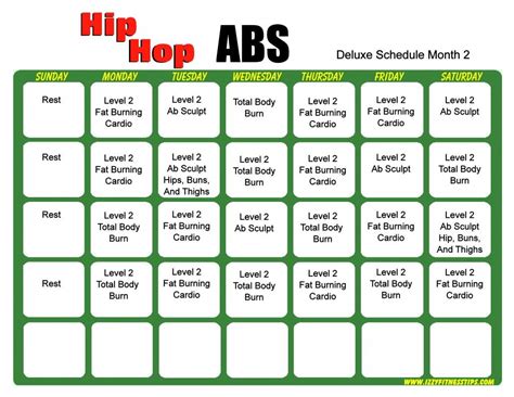 Hip Hop Abs Calendar