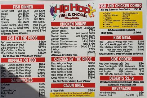 Make sure to visit Hip Hop Fish & Chicken South Patterson, where they will be open from 10:00 AM to 11:00 PM. Whether you’re curious about how busy the restaurant is or want to reserve a table, call ahead at (229) 219-1017. Get that dish you’ve been craving from Hip Hop Fish & Chicken South Patterson through Uber Eats or DoorDash.. 