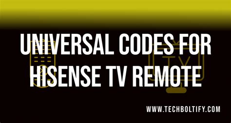 Hisense tv remote codes 3 digit 4 digit.  Learn how to program any univers...