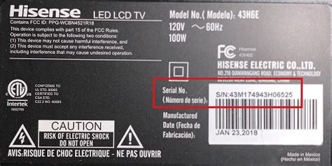 Hisense tv serial number lookup. If you'd like to find your TV model number but don't have the original receipt or invoice, you can typically find it somewhere on your TV. Model numbers are usually a series of letters and numbers, like KDL-42W800B or … 