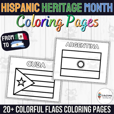 Hispanic Flags Coloring Pages