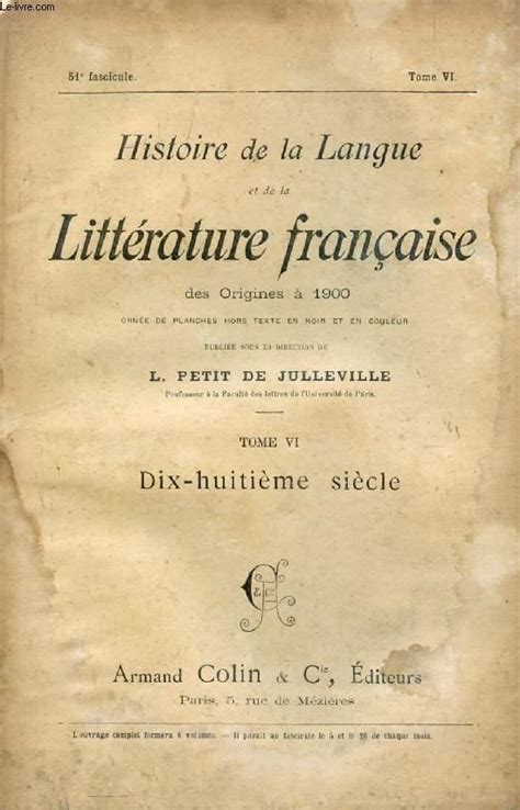 Histoire de la langue et de la littérature française des origines à 1900. - Briggs and stratton owners manual 1058.