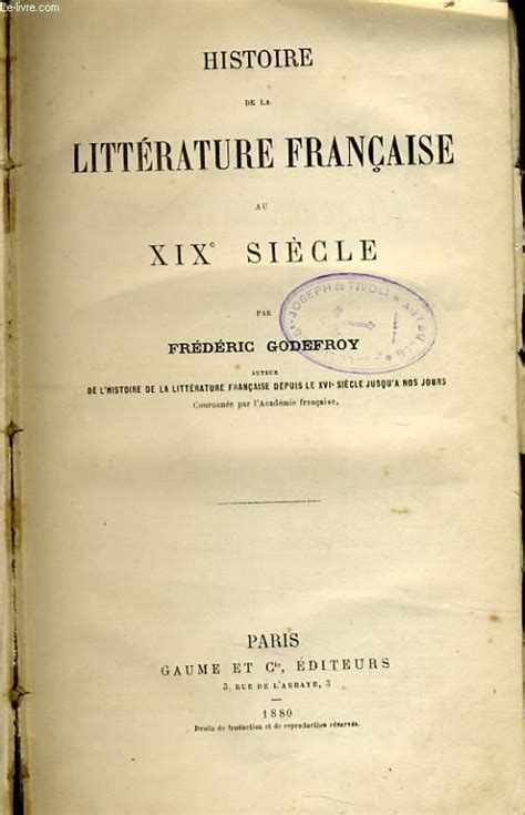 Histoire de la littérature française du xixe siècle. - Fundamentals of organic chemistry mcmurry solutions manual.