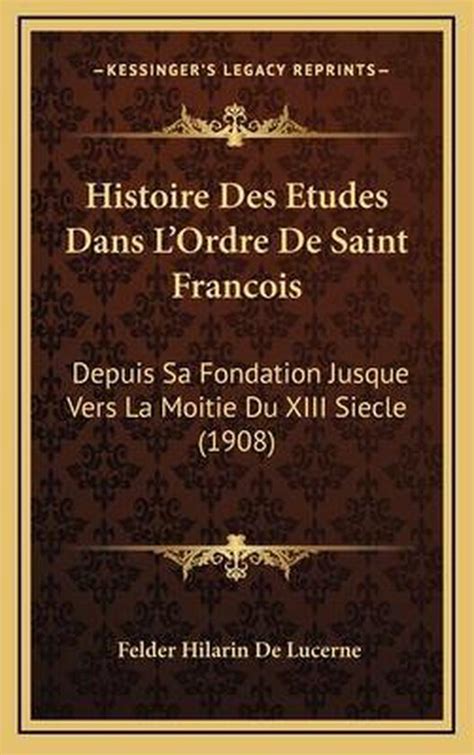 Histoire des études dans l'ordre de saint françois. - Une introduction aux liquides ioniques rsc.