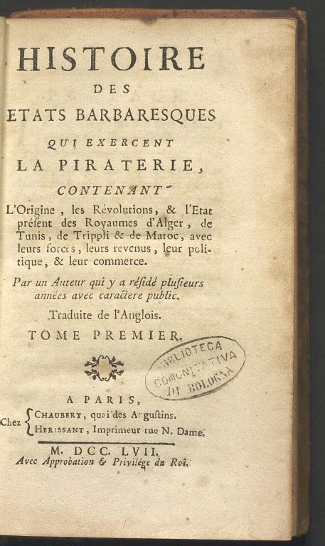Histoire des etats barbaresques qui exercent la piraterie. - Tradición griega y textos médicos latinos en el período presalernitano.