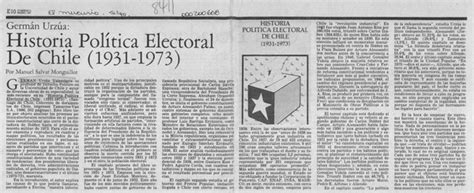 Historia política electoral de chile, 1931 1973. - Im kampf gegen das unrecht und für die freiheit.