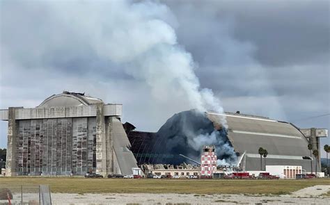 Historic hangar at former air base in California goes up in flames 