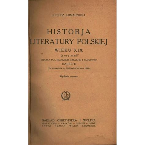 Historja literatury polskiej wieku 19, z wypisami. - Habitudes et profils de placement investisseurs individuels.