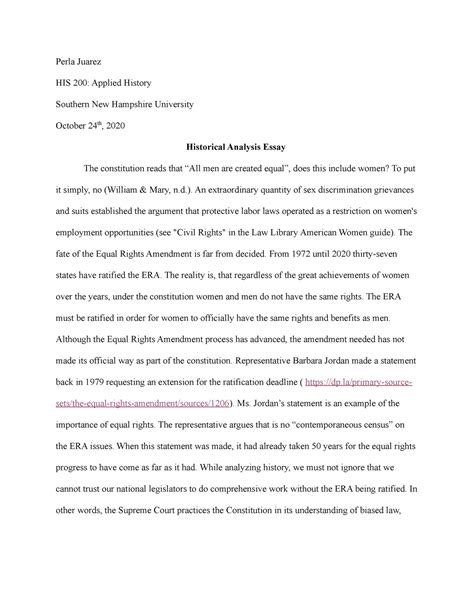 History Paper Analysis Example