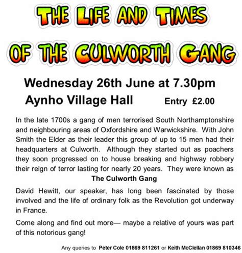 History Society: The Life and Times of the Culworth Gang