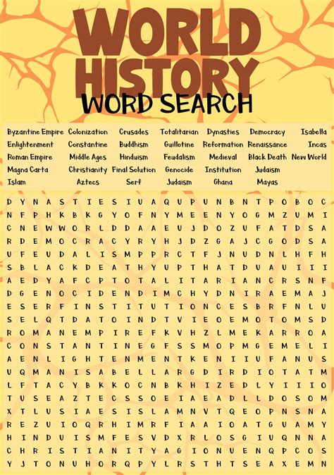 History Word Search Printable Word Search Printable