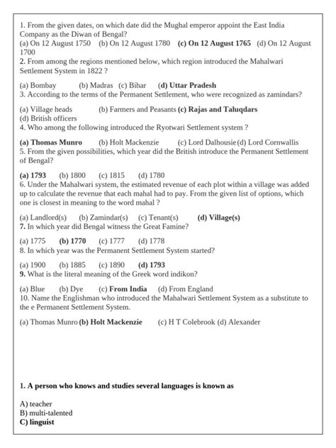 History mcq pdf. pdf), Text File (.  The document consists of a series of multiple-cho...