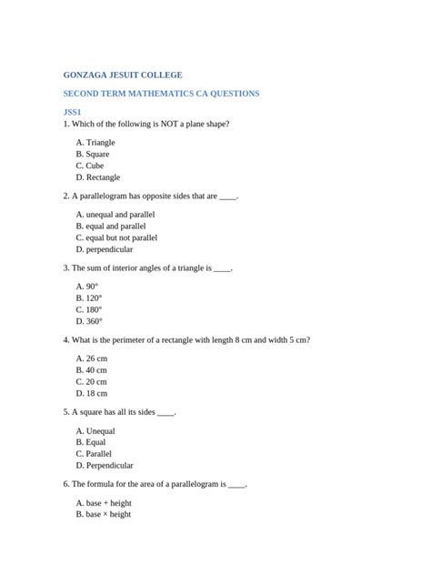 History objective questions for jss1 second term.  Stay informed, entertained, an...