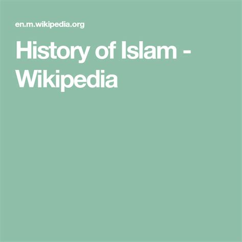 History of Islam - Wikipedia