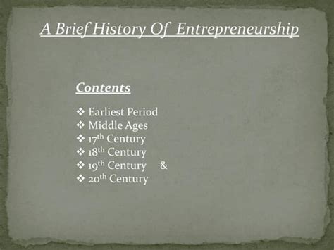 History of entrepreneurship slideshare