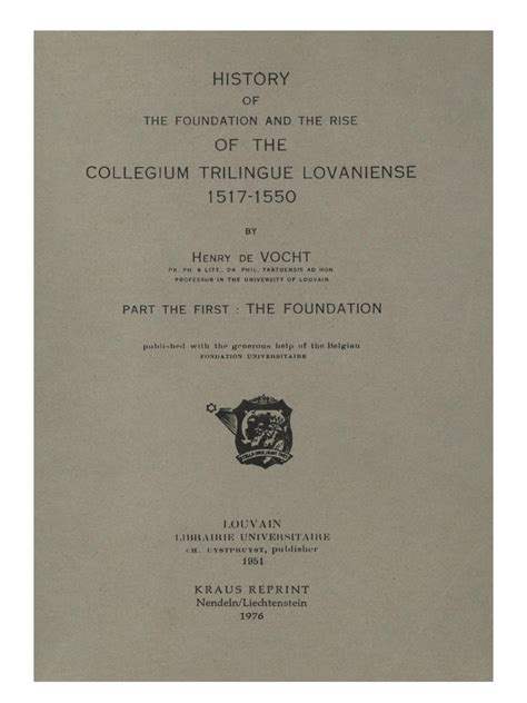 History of the foundation and the rise of the collegium trilingue lovaniense, 1517 1550. - Daihatsu cuore mira l701 1998 2003 manuale di riparazione officina.