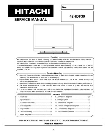 Hitachi 42hdf39 plasma tv repair manual. - Sobre el transitivismo - el juego de los lugares.