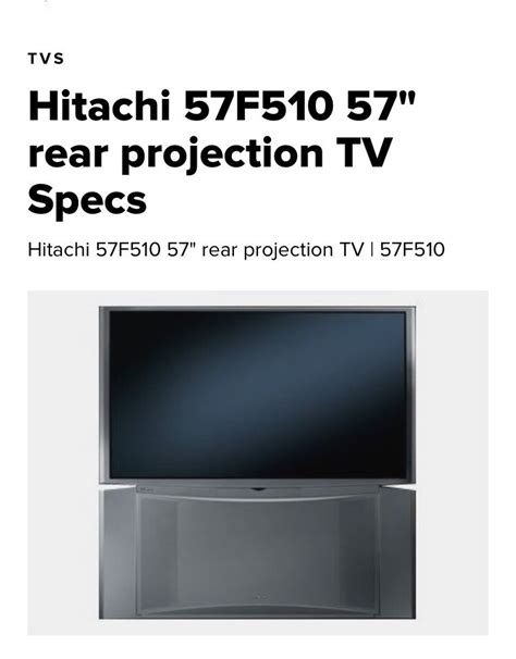 Hitachi 51 57f510 dp43 projektionsfarbfernseher reparaturanleitung. - Manual for philips flat screen tv.