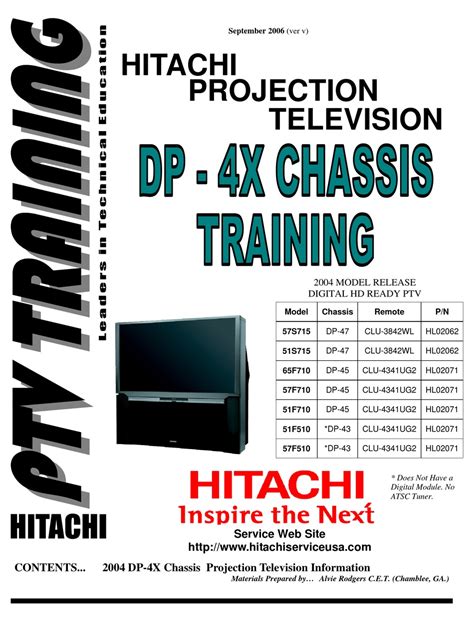 Hitachi 51 57s715 projection color television repair manual. - Arte, artificio y artificialidad en tres obras medievales.