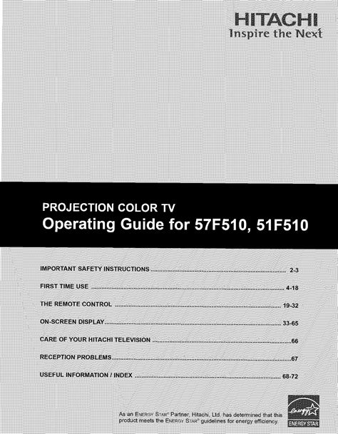 Hitachi 51m200 projection color tv repair manual. - Contributo alla conoscenza degli staphylinidae (coleoptera), xxix.