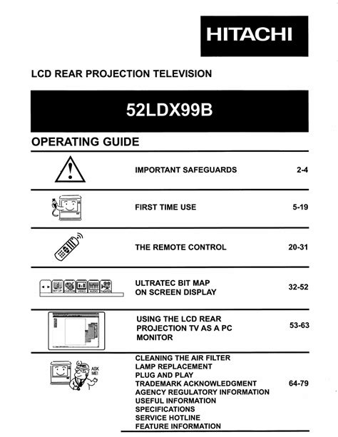 Hitachi 52 inch projection tv manual. - 2015 service manual for toyota harrier.