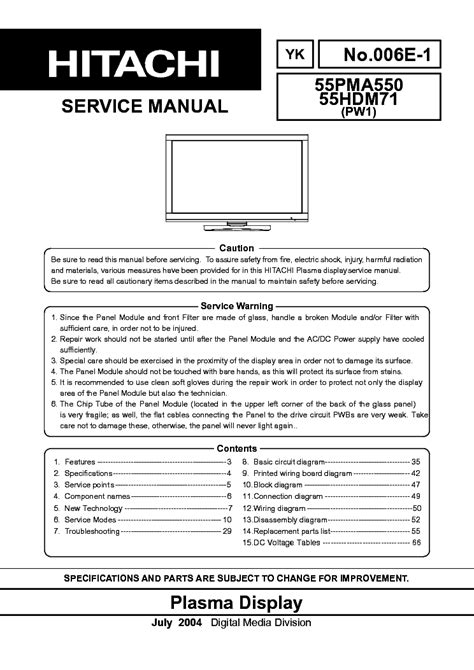 Hitachi 55pma550 55hdm71 plasma display repair manual. - Compounds and metals study guide answers.