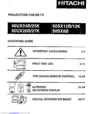 Hitachi 60sx12b rear projection tv manual. - Nissan pathfinder 1998 official workshop service manual.