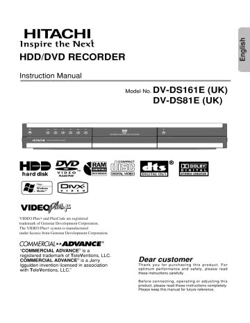 Hitachi dv ds81e uk hdd dvd recorder repair manual. - Houghton mifflin early success guided levels.